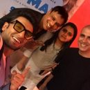 Actors Akshay Kumar, Ranveer Singh and Playback Singer Hrishikesh Chury Seen At Padman Movie Screening